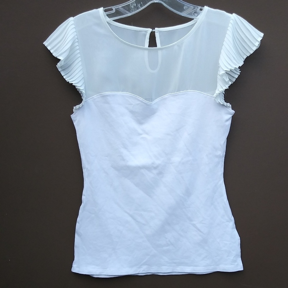 Express Sheer and Plated Sleeve Top Sz XS